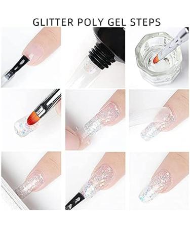 Warm Girl Professional Glitter Poly Nail Gel Kit Nail Extension Gel Nail Enhancement Builder Gel for Starters with 6 Colors - Buy Online on GoSupps.com