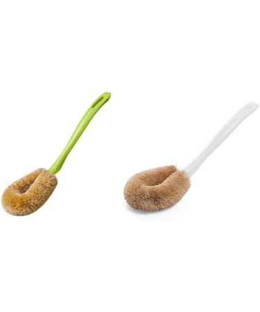 Chnegral Natural PP+Coconut Brown Silk Non-Stick Oil Long Handle Pot Brush Dish Washing Oil Cleaning Brush Can Hang Type Brush Green - Buy Online on GoSupps.com