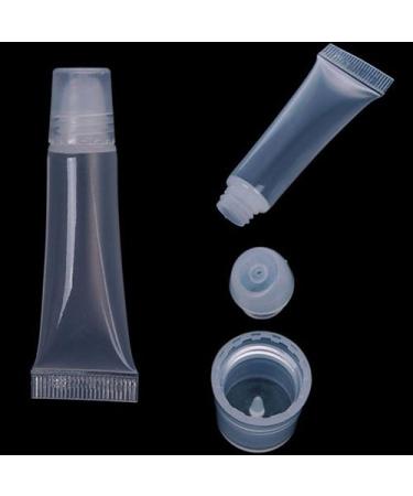 Brussels08 empty 10 ml diy lip gloss balm container soft empty tubes clearly refillable cosmetics container with caps make-up box for travel outside