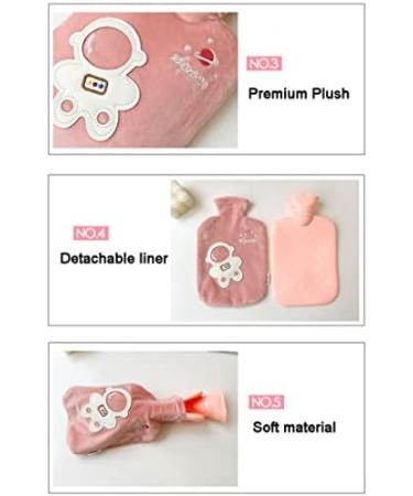 Small Astronaut Heat Bottle with Cover | Cute Portable Plush Hot Water Bag | 1000ml Warm Pink for Pain Relief & Cold Therapy - Buy Online on GoSupps.com