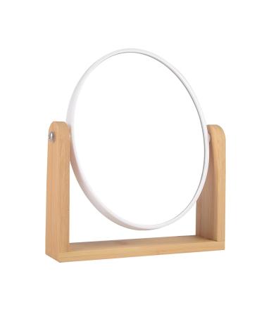 LOTIKO Makeup Mirror with Natural Bamboo Stand  1X/3X Magnification Double Sided 360 Degree Swivel Magnifying Mirror Vanity Table Office Desk Room Decor  Beauty Gifts(Oval)