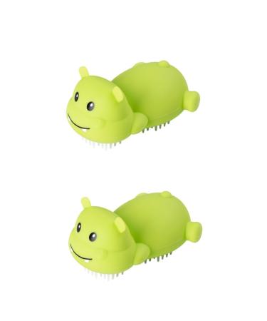 Frcolor 2st Shampoo brush Massage comb scalp brush shower ovulation test strips massage devices for the scalp hair shampoo sponge wooden bathing wadding baby pebble gel