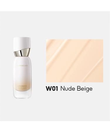 Carslan Sheer Liquid Foundation with Hydrating Serum | 24H Long-Lasting Moisturization | Medium to Full Coverage | Anti-Aging Formula | Dewy Healthy Skin | W01 Nude Beige 1 Fl Oz - Buy Online on GoSupps.com