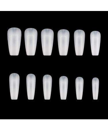 Transparent Natural False Nail Tips Extension Cover Artificial Fake Nails Finger Sculpted-Manicure Tools Salon-Home DIY Nail Tips Refill-packs Medium Square Acrylic Glue-gel Kit With Uv Light Square & nature