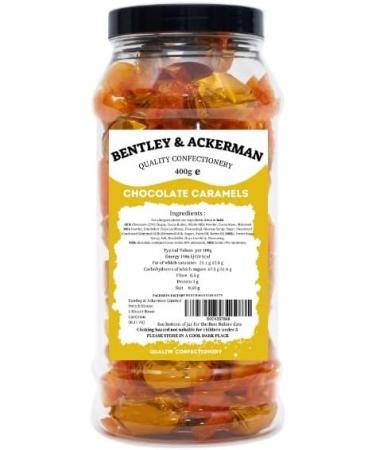 Chocolate Caramels - (400g) Original Chocolate Caramels in a Gift Jar By Bentley & Ackerman's Sweet Shop. - Buy Online on GoSupps.com