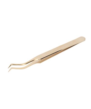 Eyelash Extension Tweezers Stainless Steel Strong Hardness Professional Eyelash Tweezers for Beauty Golden (Update Tweezers)