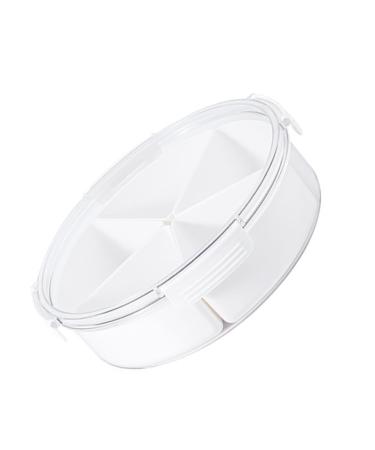 PRETYZOOM Dried Fruit Plate Lunchbox Plastic Fruit Bowl Dry Fruit Tray Candy Tray Convenient Plastic Plate 26X7.5CM White