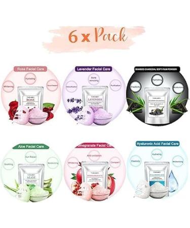 Kit de 6 Masque Facial en Poudre Masque Hydrogel Peel Off Premium Modeling Peel-Off Jelly Mask Face Care Rubber Mask Hydratant et Nourrissant pour une Peau Lumineuse et Douce - Buy Online on GoSupps.com