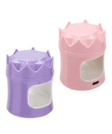 Mini High-Efficiency UV Nail Lamp - Quick Drying Dual Light Source Type-C Powered - Perfect for On-The-Go Nail Art(Pink+Purple)