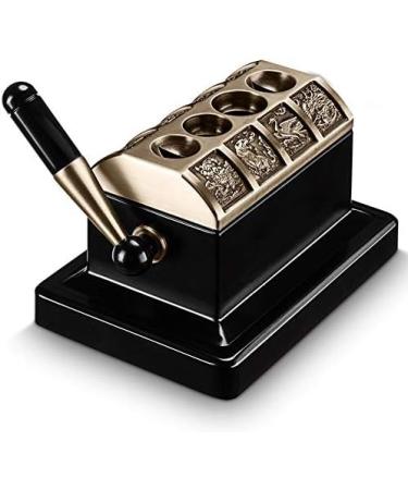 Desktop Cigar Cutter Stainless Steel Four Hole Cigar Scissors Sharp Puncher 52 and 60 Ring Gauge Straight Cutters 52 and 58 Ring Gauge V-Cutters Gold Enchanting12
