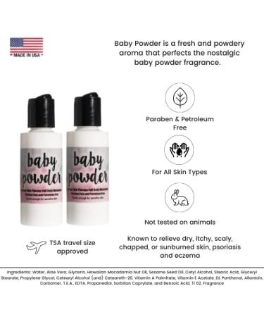 Travel Size 24 Hour Skin Therapy Lotion- Paraben Free, Made in USA, Baby Powder Fragrance - 2 oz (Pack of 2) | The Lotion Company - Buy Online on GoSupps.com