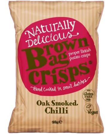 Brown Bag Oak Smoked Chilli Crisps and Rosemary & Sea Salt Crisps (2 boxes) - Buy Online on GoSupps.com