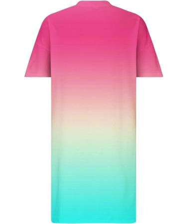 Iuhan Women's Casual Gradient Midi Dress - Pink Summer Sundress - XX-Large - Buy Online on GoSupps.com