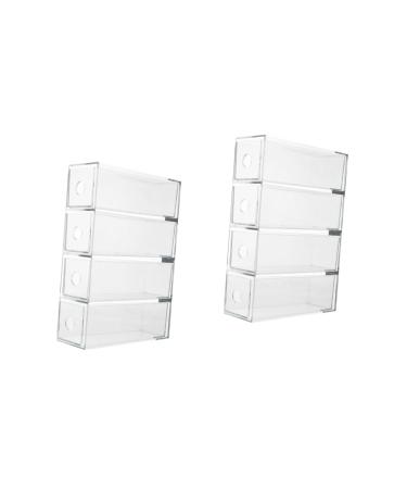 FOMIYES 2 Pcs Eye Shadow Storage Box Acrylic Drawers Vanity Drawer Organizer Eyeshadow Organizer Earth Tones