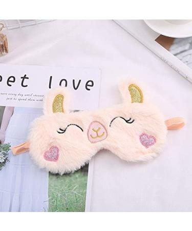 Shinywear Plush Rabbit Sleeping Eye Mask - Cute Funny Eye Cover for Kids and Adults - Bling Love Heart Alpaca Design - Buy Online on GoSupps.com