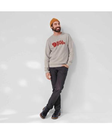 Fjallraven Men's Logo Sweater M - Grey Melange Sweatshirt | International Shipping Available - Buy Online on GoSupps.com
