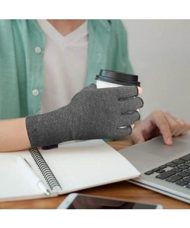 David Copper Compression Arthritis Gloves - Best Copper Infused Support for Arthritis Carpal Tunnel & Typing - Fingerless Grey Small - Buy Online on GoSupps.com