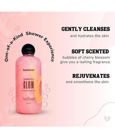 Cherryfic Glow Rejuvenating Body Wash & Shower Gel - Cherry Blossom & Rose Water | Soft Skin | 300ml - Best for Men & Women - Buy Online on GoSupps.com