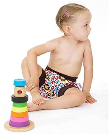 Petit Lulu Waterproof Pull-Up Overpants Size M (6-10 kg) | Floral Cubes | Eco-Friendly Fleet Diapers | EU Made - Buy Online on GoSupps.com