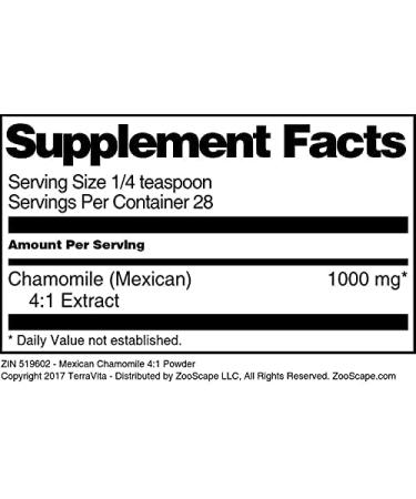 Mexican Chamomile 4:1 Powder (1 oz ZIN: 519602) - Buy Online on GoSupps.com