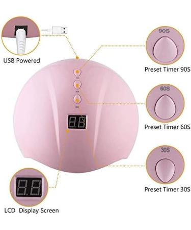 SoulQ UV LED Nail Curing Lamp 36W Nail Dryers for Gel and Regular Polish Smart Sensing Professional Gel Nail Light with LCD Display 3 Timer Setting for Salon and Home Use-USB Port (Pink) - Buy Online on GoSupps.com