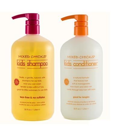 Mixed Chicks Mixed Chicks Kids Cleanse & Conditionner (Plus Size Shampoo & Conditioner) Duo Pack 1 Litre