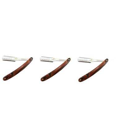 Minkissy 3st hand razier Safe razor -folding razor shaver shavera para hombres men's razor straight razor blade metal bamboo man hairy knife as shown x 3 pieces mediumx3pcs