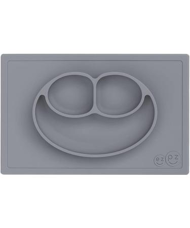 ezpz Happy Mat (Gray) - New Version | 100% Silicone Suction Plate for Toddlers | Divided Plate - Dishwasher Safe - Buy Online on GoSupps.com