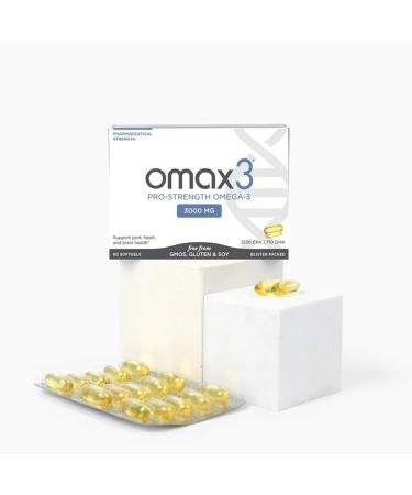 Omax3 Pro-Strength Ultra-Pure Omega-3 Fish Oil - 1000 mg - Maximum Professional Joint & Muscle Support - EPA DHA - NSF Certified - 60/per Softgel Blister (Pack of 2) 120 Count (Pack of 2) - Buy Online on GoSupps.com