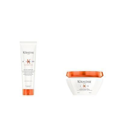 K rastase Nutritive nourishing heat protection for dry fine to medium hair for more shine Heat protection + hair treatment