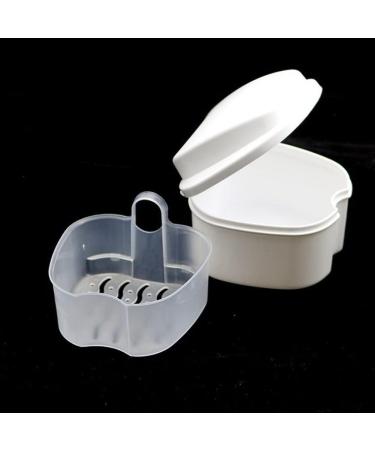 Wudaizhi Tooth Bathing Bag - Orthodontics Toothholder Box for False Teeth | Plastic Container with Filter | Soak & Store Prostheses | Pink & White - Buy Online on GoSupps.com