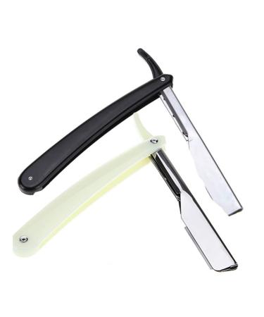 Fomiyes men razor men's razor men's razor hair shape made of metal portable razor razor safe razor manual razor hand painted beard knife holder man white