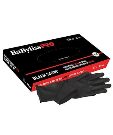 BaBylissPRO Reusable Black Satin Latex Gloves for Salon Hair Colouring 10 per box S (Pack of 2) - Buy Online on GoSupps.com