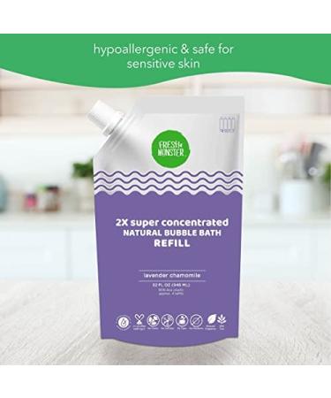 Fresh Monster Kids Bubble Bath - 2X Super Concentrated, Hypoallergenic, Calming Lavender - 30oz Refill Pouch - Buy Online on GoSupps.com