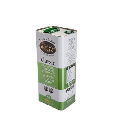 Lyrakis Family Crete Extra Virgin Olive Oil - Classic Cold Pressed 5 Liters (1 Pack) - Premium Quality for Gourmet Cooking - Buy Online on GoSupps.com