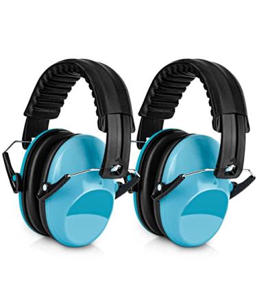 BlueFire Kids Noise Cancelling Ear Muffs 2 Pack Sound Blocking Over Ear Headphones Foldable Hearing Protection Ear Muffs Blue 1