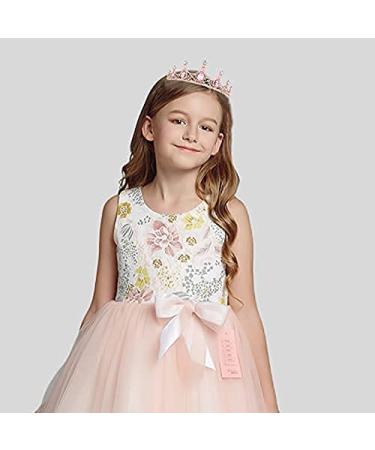 Vofler Rose Gold Tiara Crown with Pink Crystal - Vintage Rhinestone Headband for Women - Ideal for Bride, Prom, Wedding, Pageant - Rose Gold/Pink - Buy Online on GoSupps.com