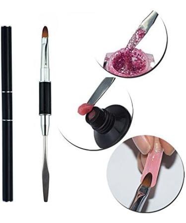 Galaxy Beauty Stainless Steel Slicer Shape Tool Flat Nylon UV LED Gel Extension Tips Builder Nail Art Painting Pen Brush Black Handle French Manicure Kit - Buy Online on GoSupps.com