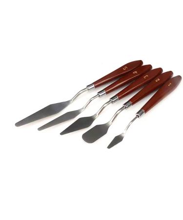 5pcs Painting Mixing Scraper Knife Set Thin & Flexible Stainless Steel Spatula Palette Knife Oil Painting Accessories Color Mixing Art Painting Palette Knives Tools