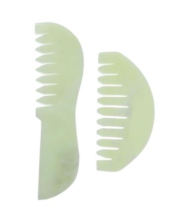 Plafope 2 pieces Jade comb scalp massage clerk Massage Tool scalp comb jade scalp massage bum scratch kamm for head jade combs jade massage kamme massage