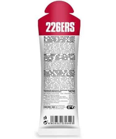 226ERS - High Fructose Gel Energy Gel for Athletes with Maltodextrin and Fructose with 100 mg Caffeine Vegan and Gluten Free Carbohydrate Contributor Cola Flavor 1 Gel x 80 g - Buy Online on GoSupps.com
