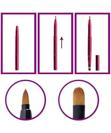 Exquisite Professional Lip Brush Applicators-Retractable Lipstick Brushes- Lipstick Gloss Makeup Brush Tool For Women and Girls (Two-Head-Rose Red) - Buy Online on GoSupps.com