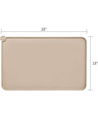 AUDWUD Silicone Waterproof Pet Feeding Mat - Anti-Slip Dog & Cat Bowl Mat 71x46 cm - Taupe - Buy Online on GoSupps.com