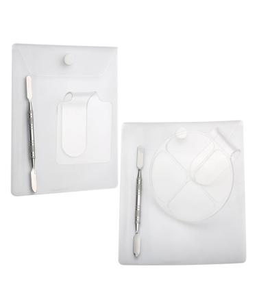 Lurrose Palette de Maquillage Acrylique 2 Kits Bague Plateau de M lange pour Nail Art Multi-usages L ger et Solide pour Manucure Professionnelle et Cr ation de Couleurs Personnalis es