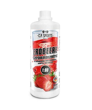 C.P.Sports Sugar-Free Strawberry Beverage Syrup - 1L Concentrate with Vitamins | Ideal for Mineral Sports Drinks | Includes Pump Dispenser - Buy Online on GoSupps.com