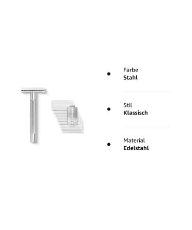 St rtebekker Premium Razor Hobel Solingen - Steel Handle 10 Blades Wet Shaving Set - Gift Idea - Premium Quality Made in Germany - Buy Online on GoSupps.com
