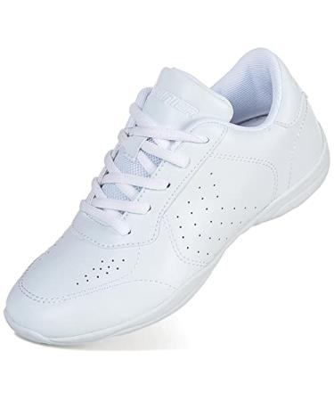 FUQIAO Girls White Cheer Shoes Women Lightweight Cheerleading Shoes Competition Sneakers 13 Little Kid White 2127 Kids/Size