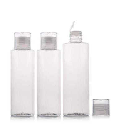 Bottles for make-up liquids toilet items cosmetics containers 150 ml empty transparent refillable plastic with opening reducing and screw cover 3 pieces