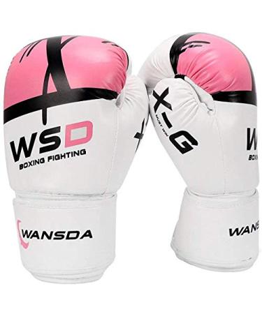 Luwint Kids Youth Boxing Gloves 6oz 8oz, Premium Training Sparring Gloves for 6-8 8-12 12-16 Years, Beginner Heavy Bag Gloves for Kickboxing Punching MMA Muay Thai Pink 6 oz (40-70 lbs)