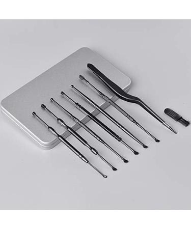 ISTOVO Black 7Pcs Stainless Steel Ear Pick Spoon Ear Wax Cleaner Health Curette Ear Earwax Remover Cleaning Selection Tools - Buy Online on GoSupps.com